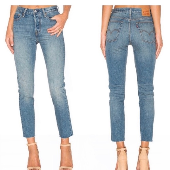 Levi’s White Oak Cone Denim Wedgie button fly 26 retro blogger fav raw crop - Picture 8 of 14